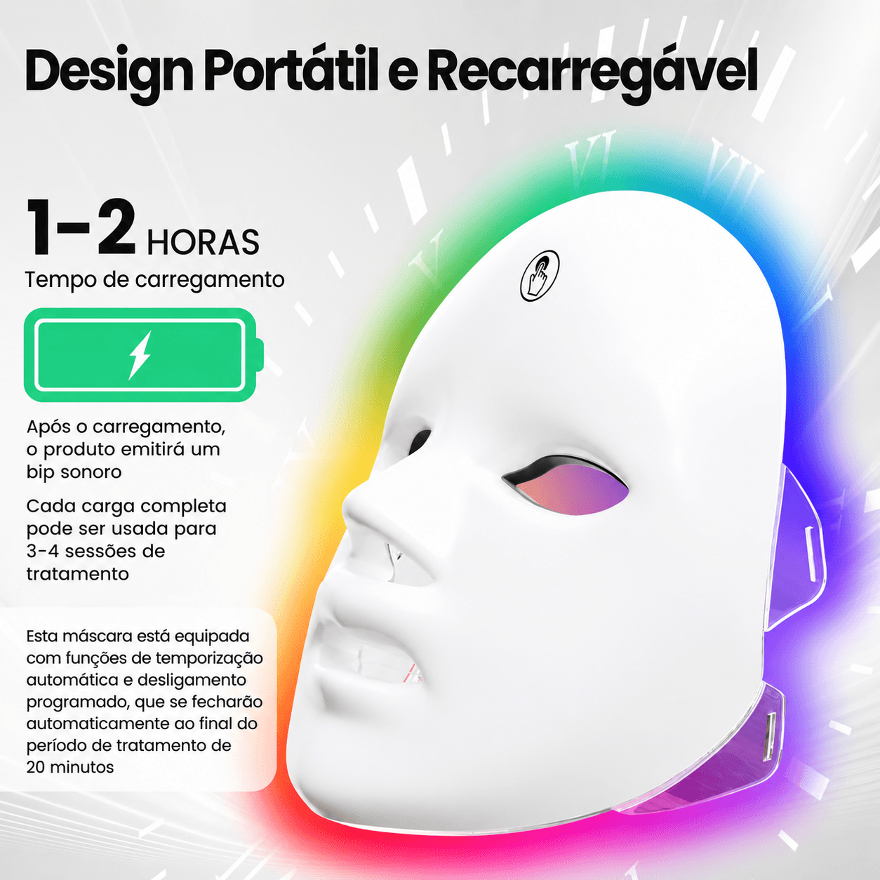Máscara de LED 7 em 1 — Terapia de Luz Facial